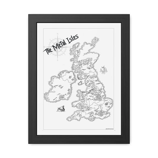 The Metal Isle Framed Map.